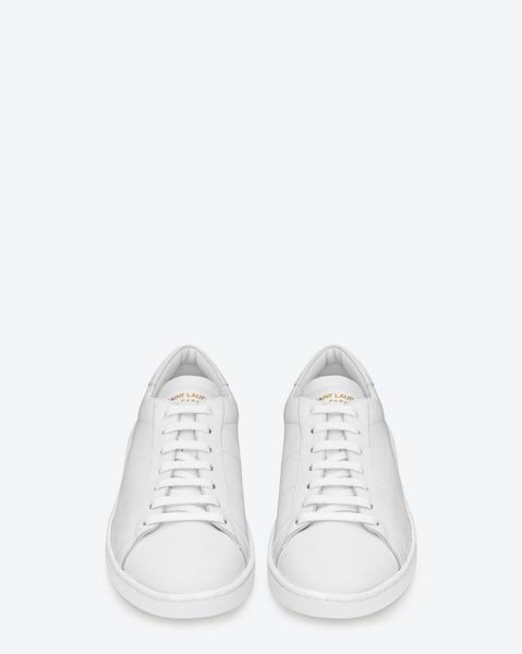 SL/01 COURT CLASSIC SNEAKERS IN OPTIC WHITE LEATHER