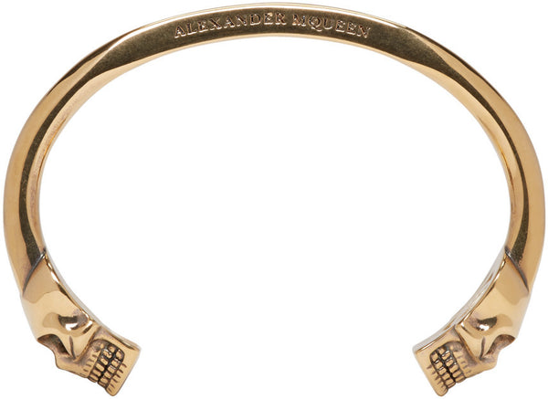 Gold Large Twin Skull Cuff