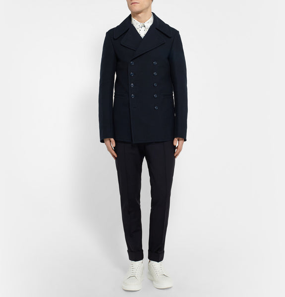 Slim-Fit Cotton Peacoat